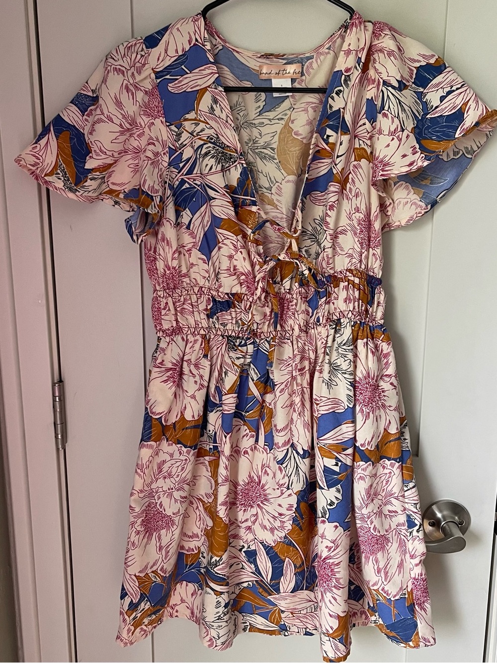 Band of the Free Women’s Tie Front Summer Dress Size Small Floral Print